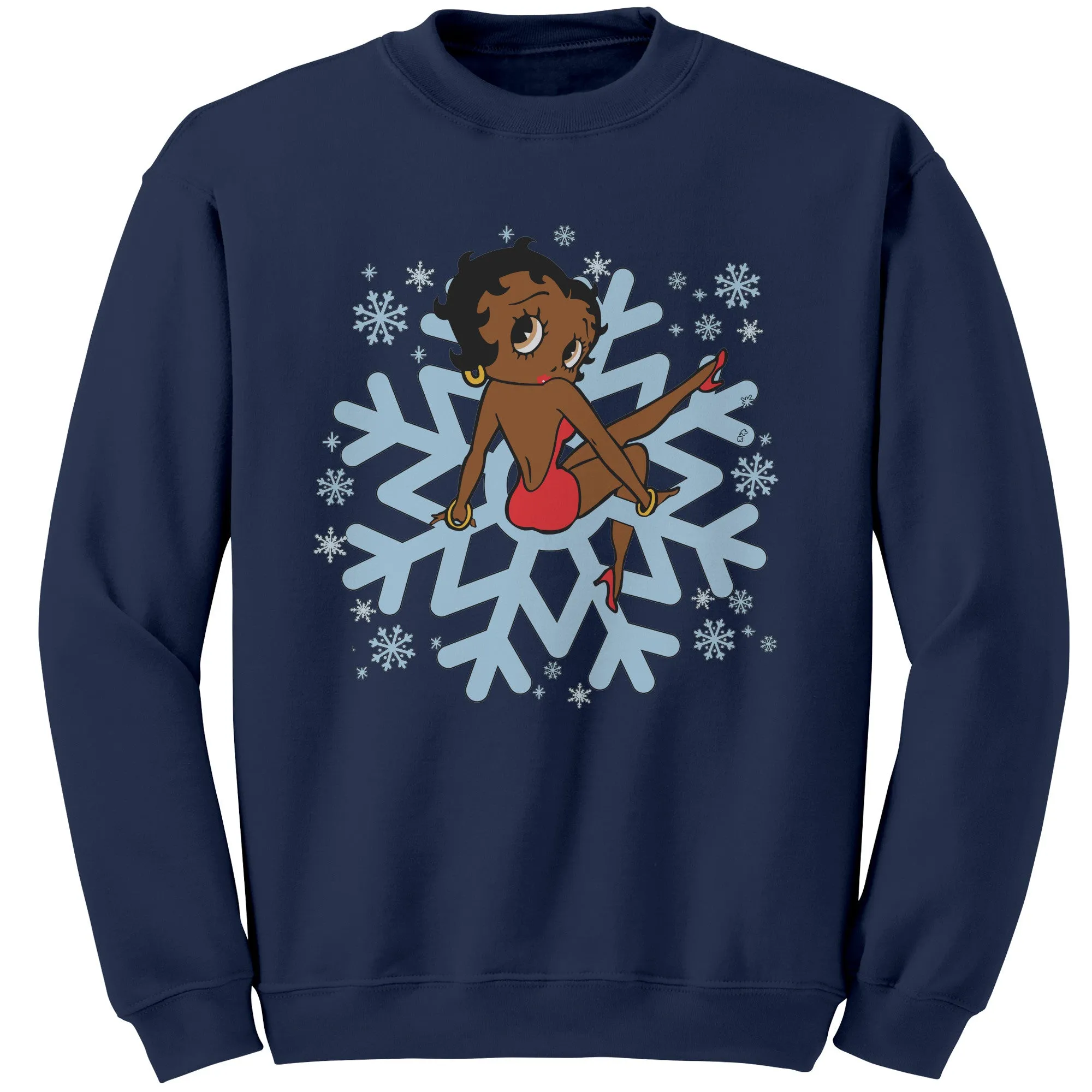 Snowflakes Sweatshirt, Betty Boop Womens Sweatshirt Gift, Snowflake Christmas Sweatshirt Betty Boop Shirt Sweater For Christmas Gift For Her