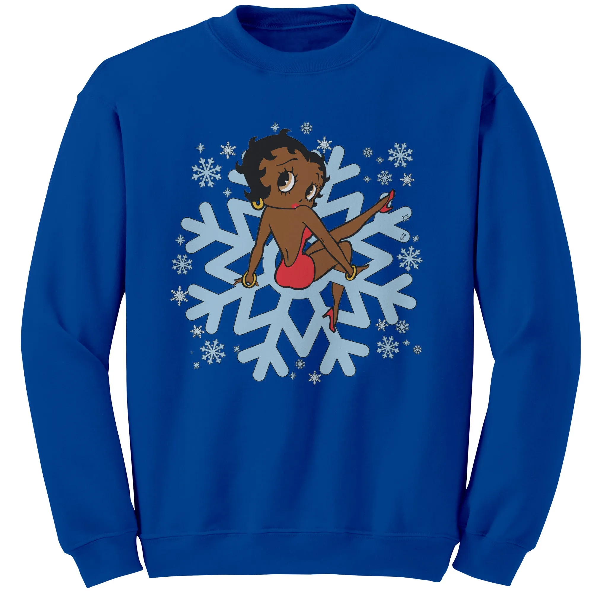Snowflakes Sweatshirt, Betty Boop Womens Sweatshirt Gift, Snowflake Christmas Sweatshirt Betty Boop Shirt Sweater For Christmas Gift For Her