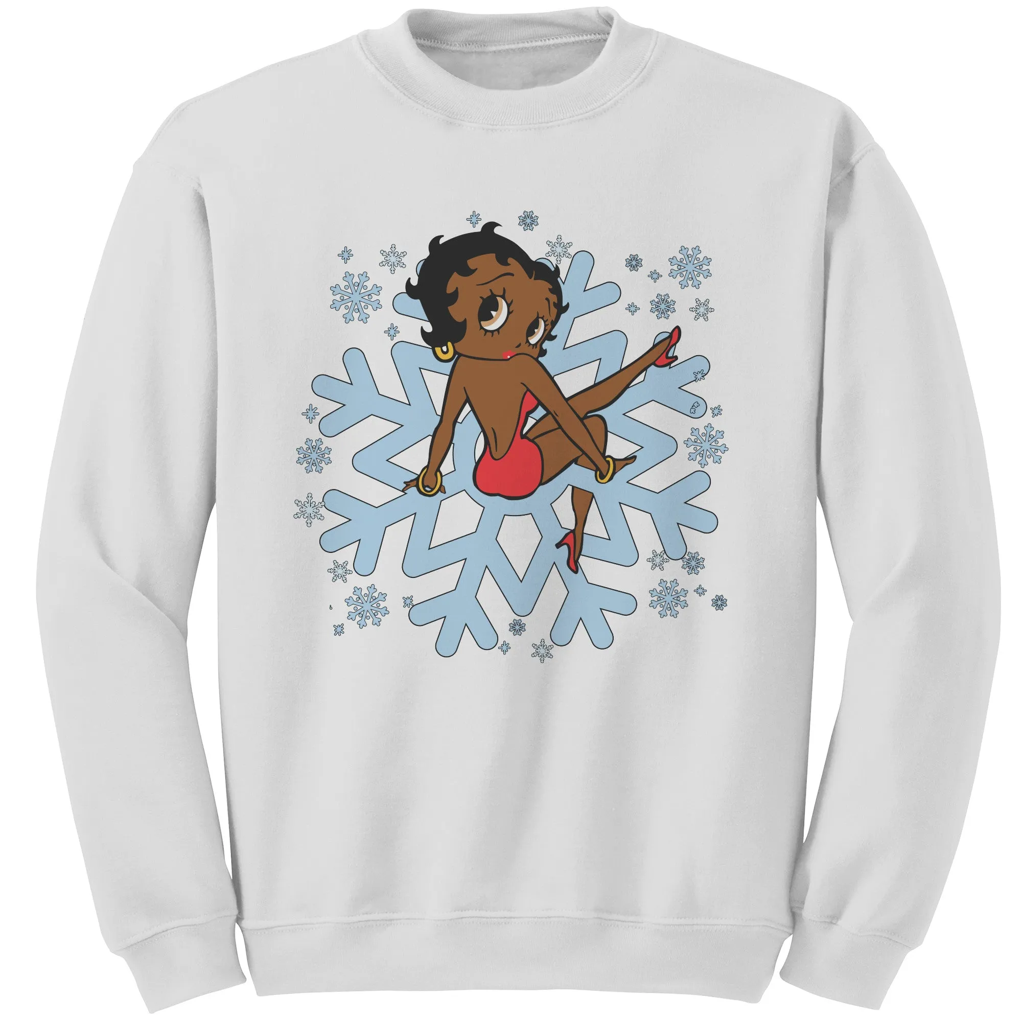 Snowflakes Sweatshirt, Betty Boop Womens Sweatshirt Gift, Snowflake Christmas Sweatshirt Betty Boop Shirt Sweater For Christmas Gift For Her