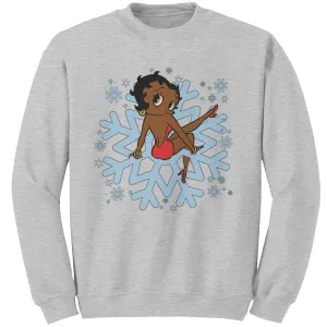 Snowflakes Sweatshirt, Betty Boop Womens Sweatshirt Gift, Snowflake Christmas Sweatshirt Betty Boop Shirt Sweater For Christmas Gift For Her