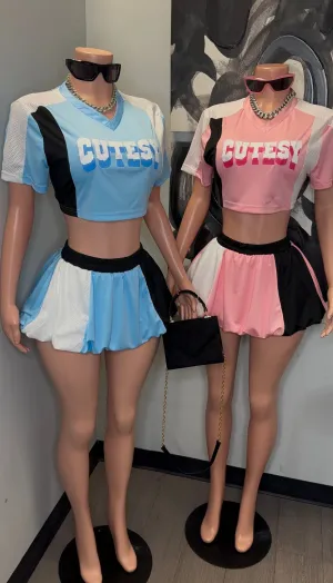 SO CUTESY JERSEY  SKIRT SET || 2 COLORS