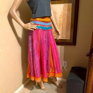 Soft Surroundings Boho Beaded Embellished Maxi Skirt sz L PL