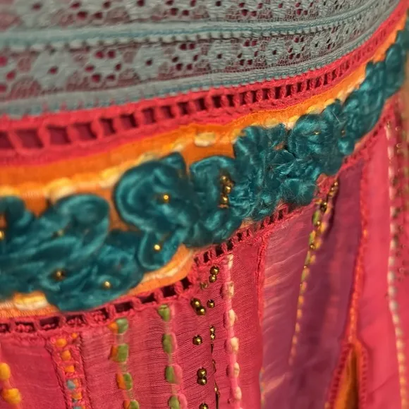 Soft Surroundings Boho Beaded Embellished Maxi Skirt sz L PL