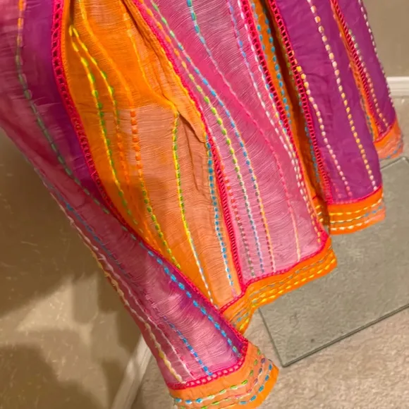 Soft Surroundings Boho Beaded Embellished Maxi Skirt sz L PL