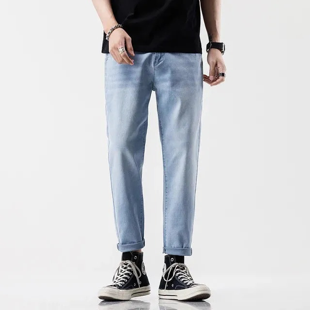 SoftFlex Herren Frühjahr Sommer Neue Koreanische Mode Stretch-Baumwoll-Jeans