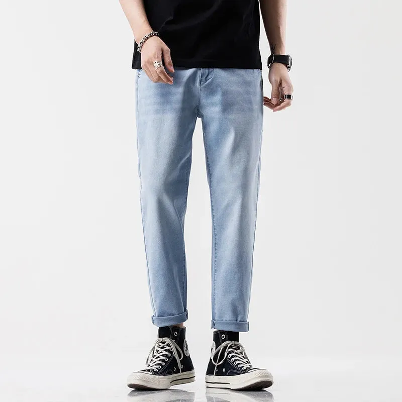 SoftFlex Herren Frühjahr Sommer Neue Koreanische Mode Stretch-Baumwoll-Jeans