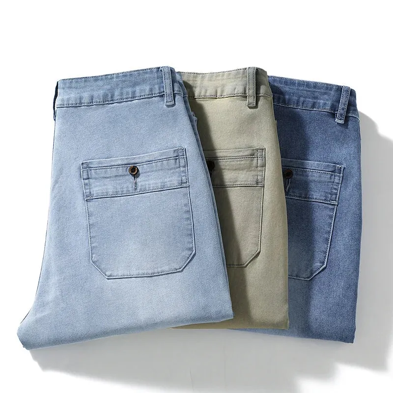 SoftFlex Herren Frühjahr Sommer Neue Koreanische Mode Stretch-Baumwoll-Jeans