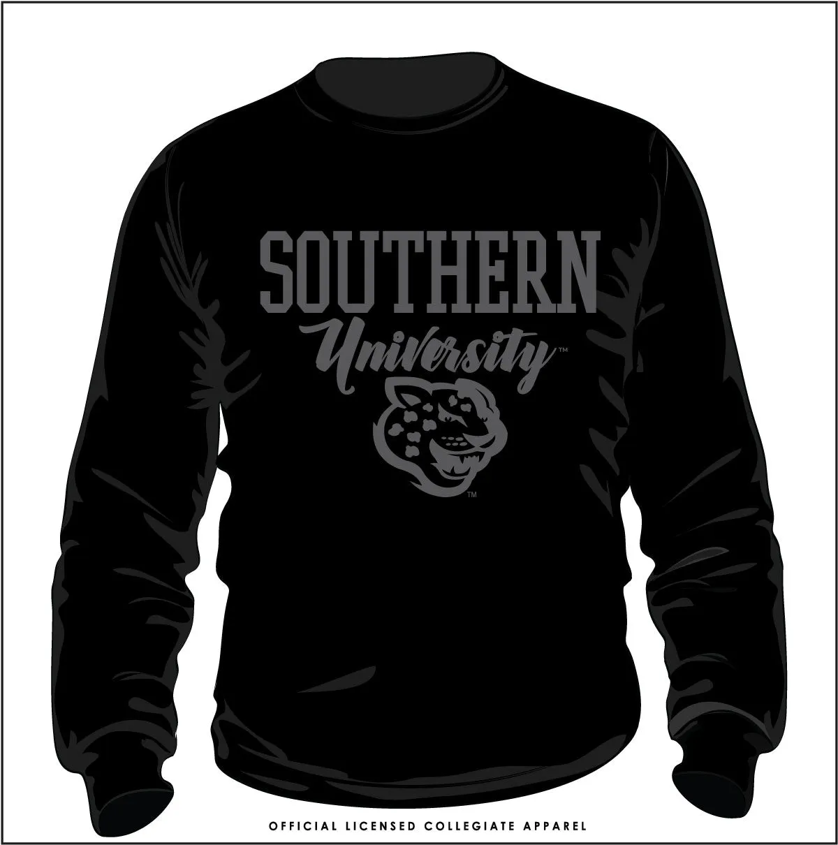 SOUTHERN Univ. | LOGO | 3D PUFF INK | Black Unisex Sweatshirt (**)