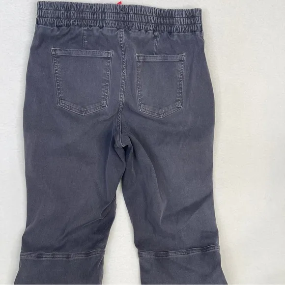 SPANX Stretch Twill Cargo Jogger Pants Women's Washed Black Size large