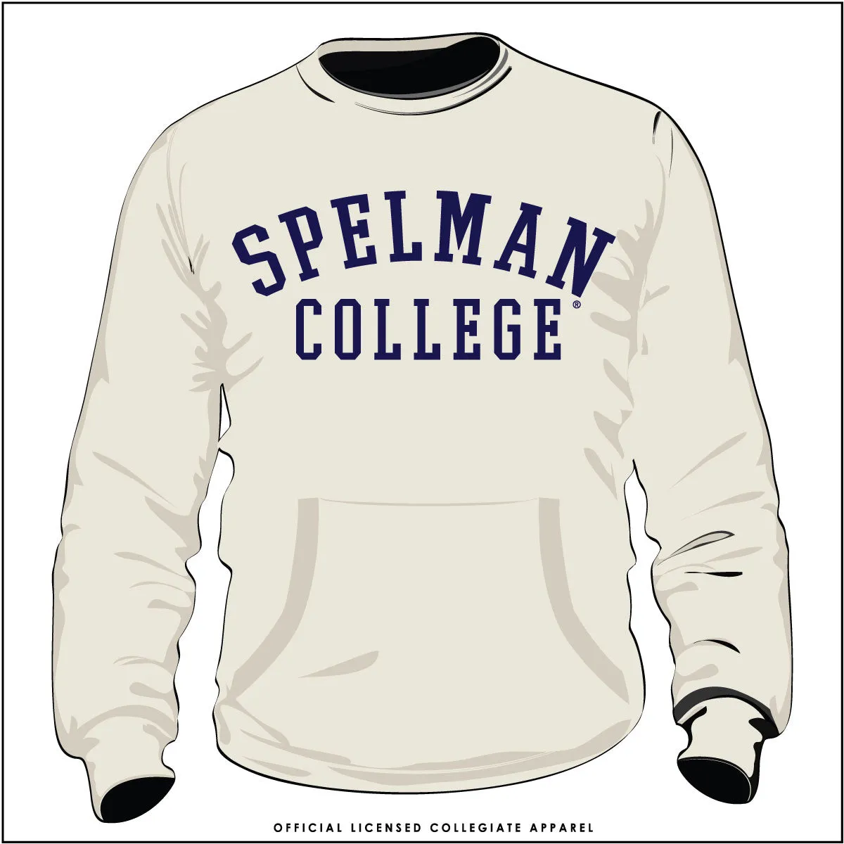 SPELMAN | Printed NAVY 3D Puff Ink | CREAM Unisex Pocket Sweatshirt (**)