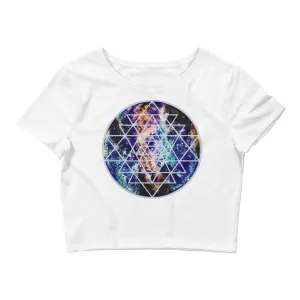 Sri Yantra Geode Galaxy Sacred Geometry Women's Crop Top