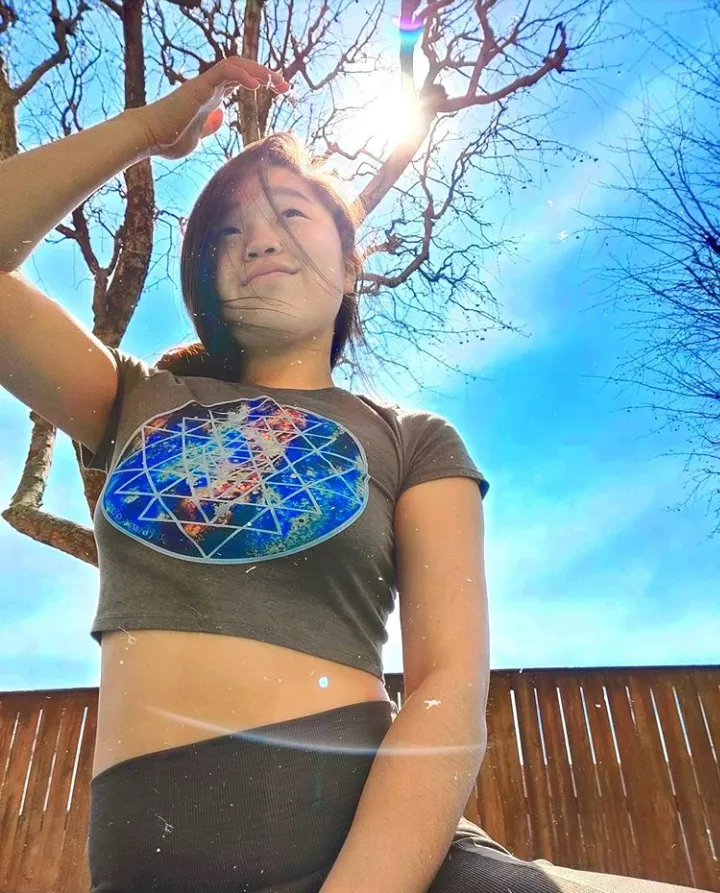 Sri Yantra Geode Galaxy Sacred Geometry Women's Crop Top