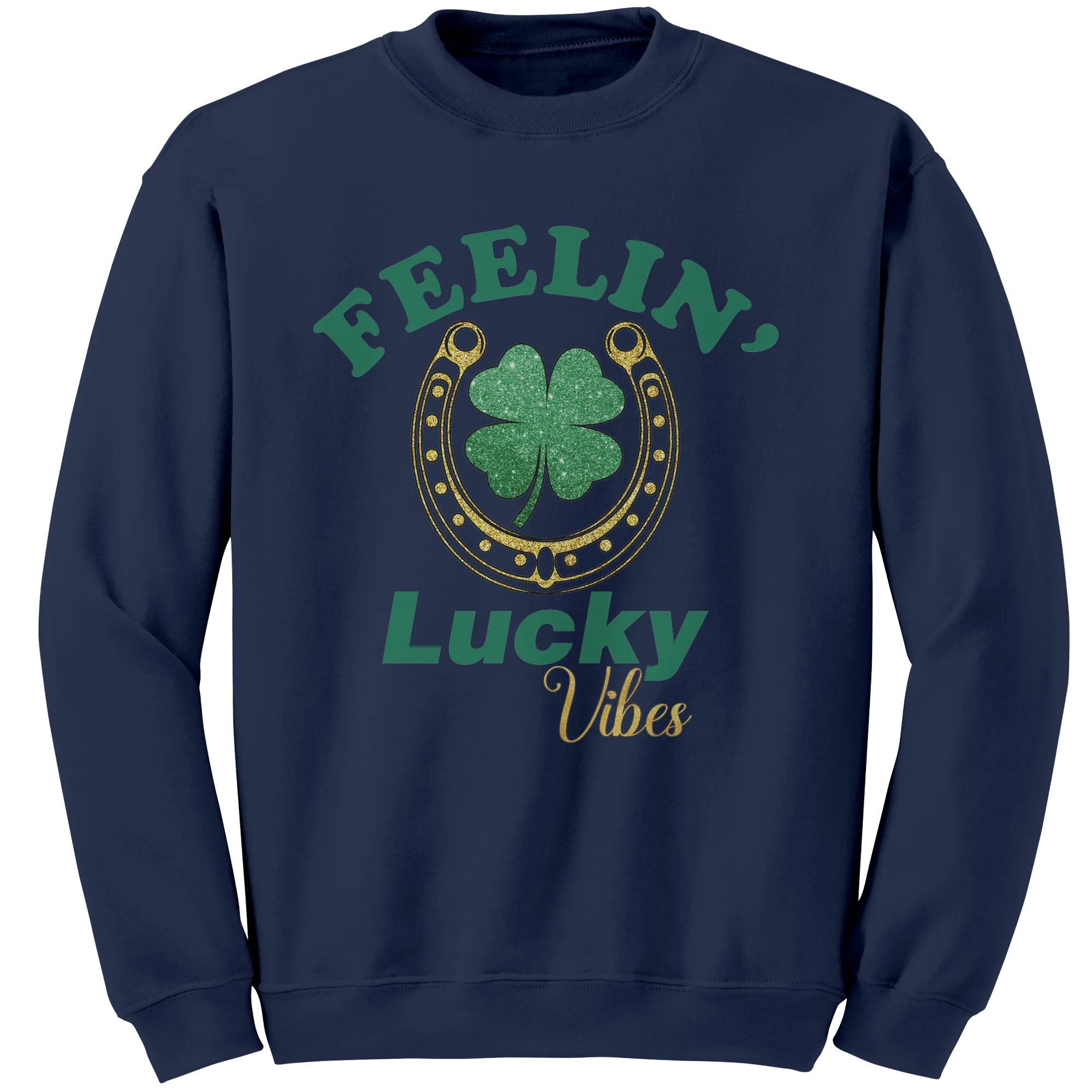 St Patricks Day Sweatshirt, Feeling Lucky Vibes Sweatshirt, St Patricks Sweatshirt, Shamrock Sweatshirt, Clover Leaf Sweatshirt, Irish Shirt