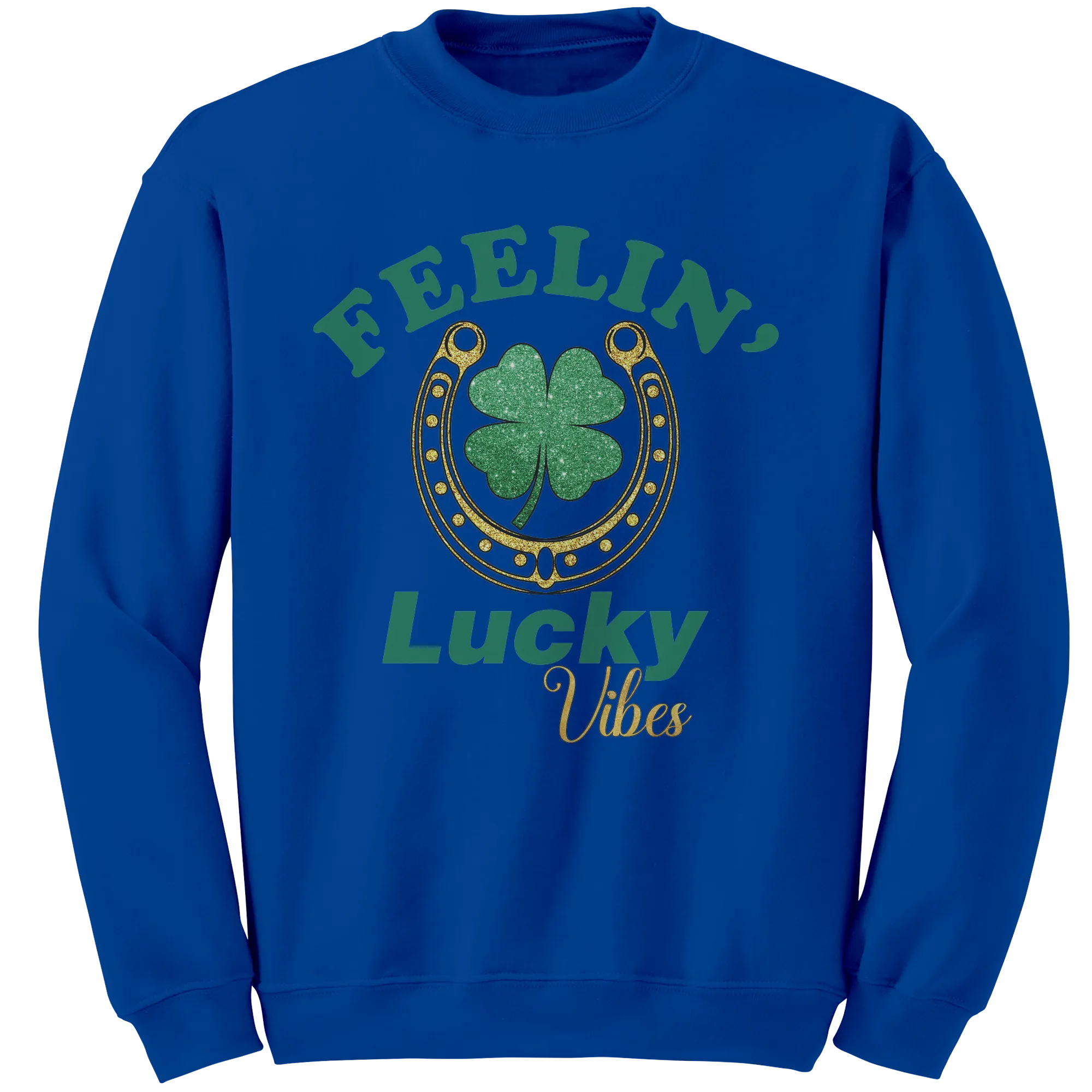 St Patricks Day Sweatshirt, Feeling Lucky Vibes Sweatshirt, St Patricks Sweatshirt, Shamrock Sweatshirt, Clover Leaf Sweatshirt, Irish Shirt