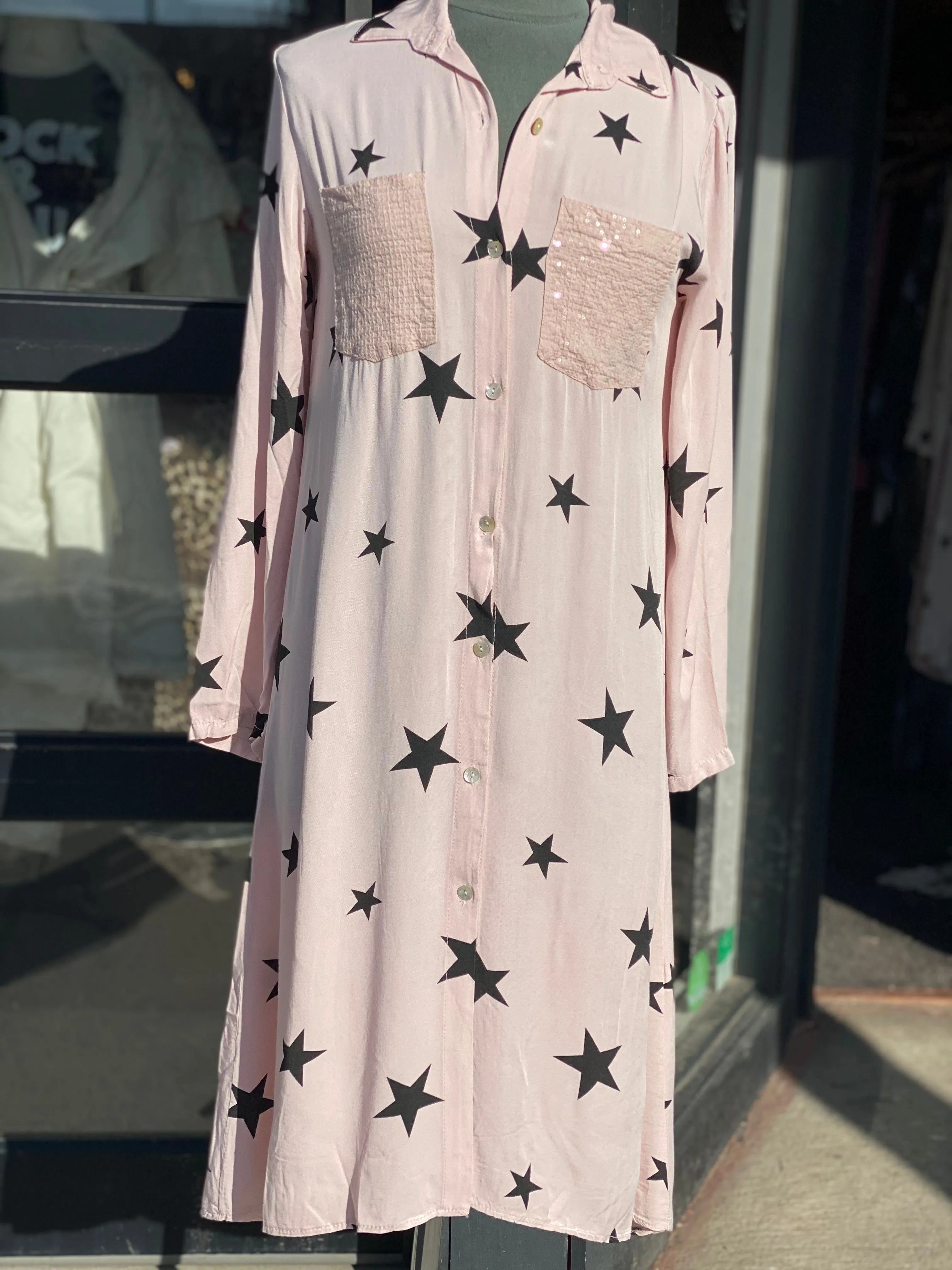 Star shirt dress