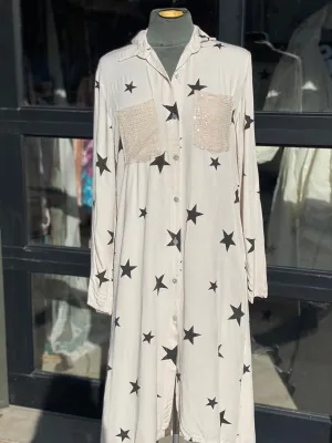 Star shirt dress