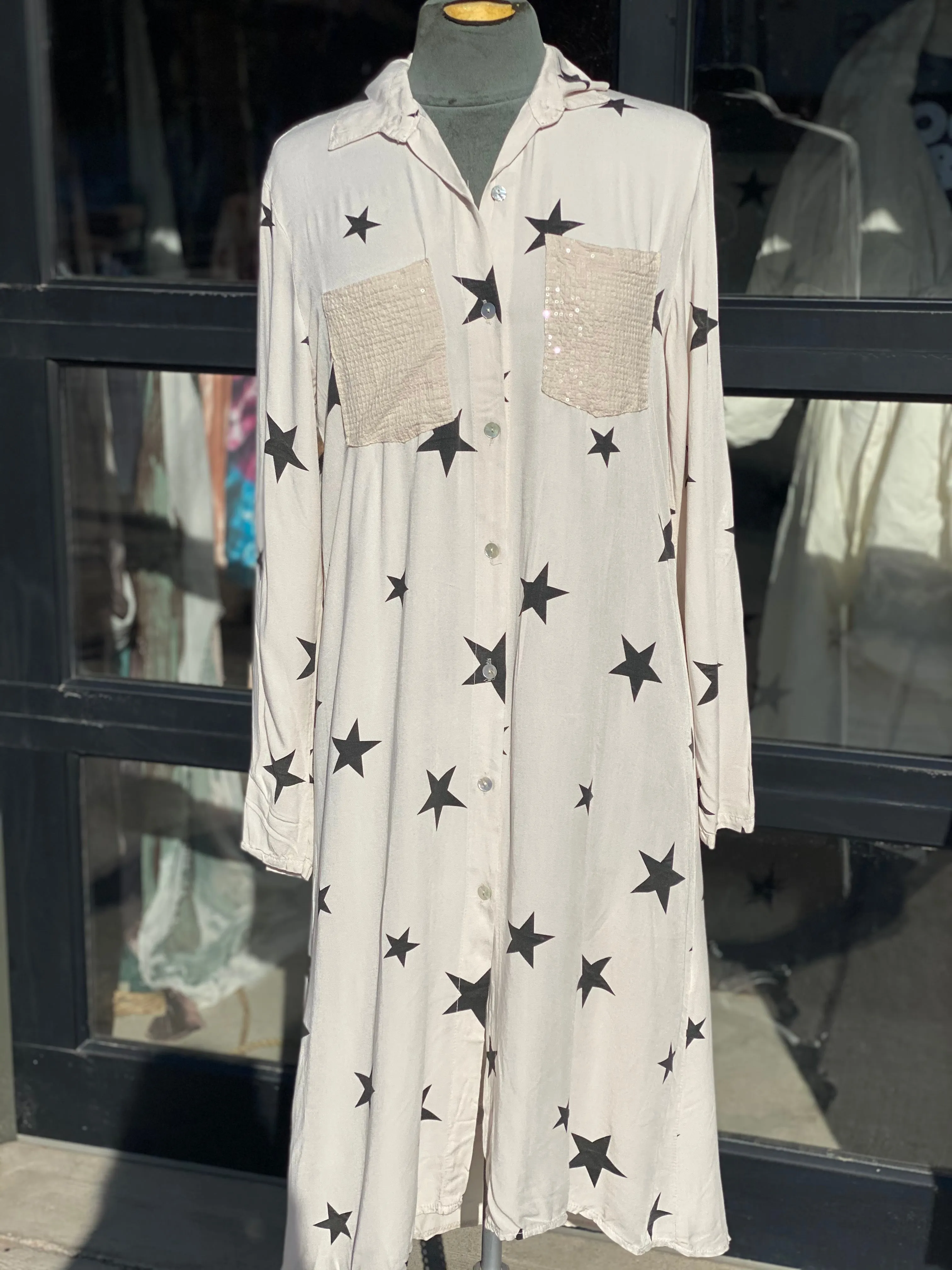 Star shirt dress