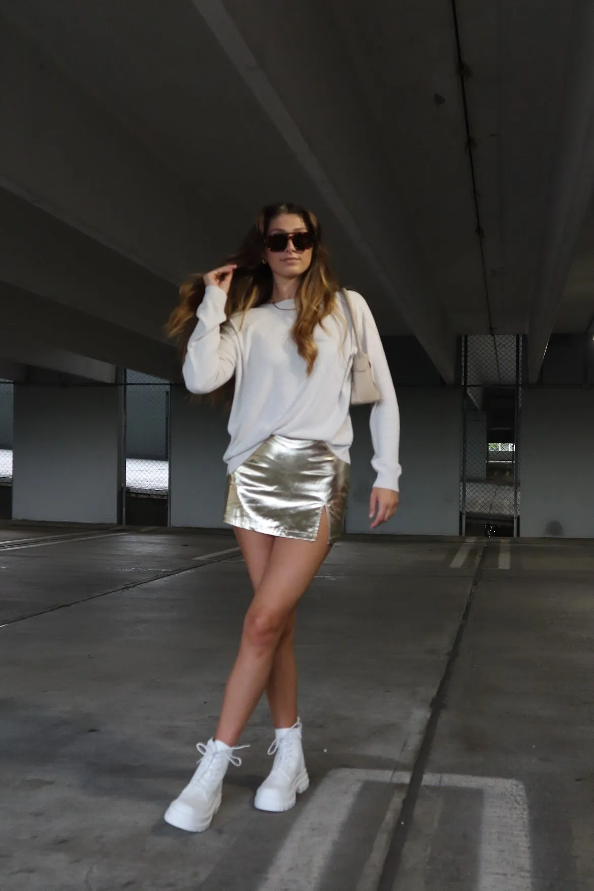 Stardust Metallic Skort- Gold