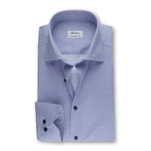 Stenstroms - Patterned Twill Shirt - Light Blue