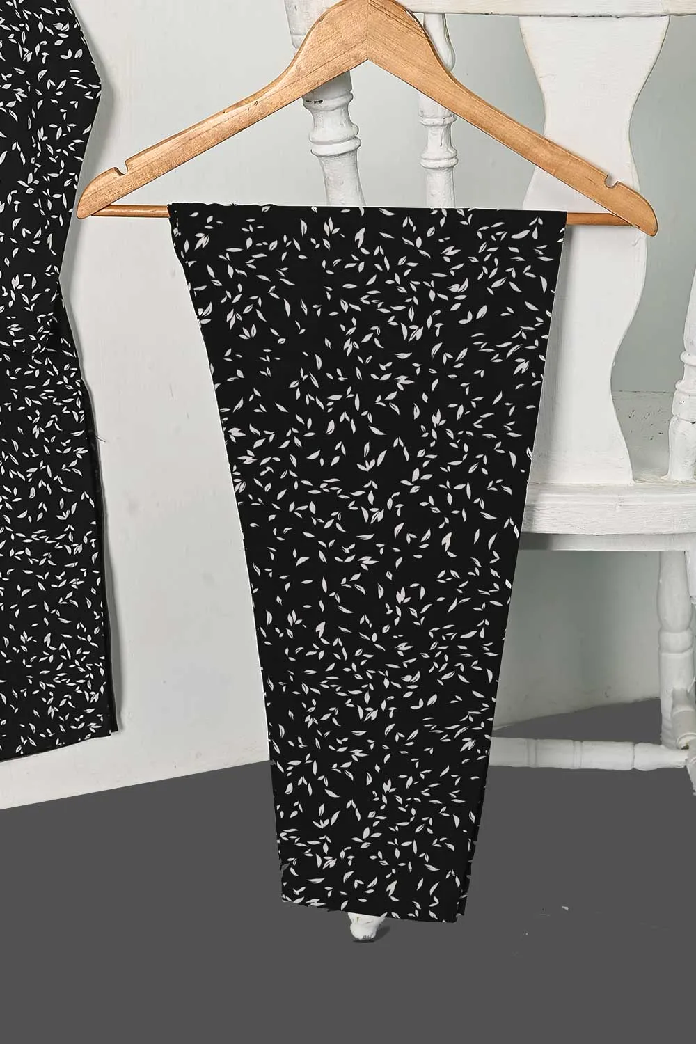 STP-129A-Black -  2PC GEORGETTE CREPE DIGITAL PRINTED STITCHED