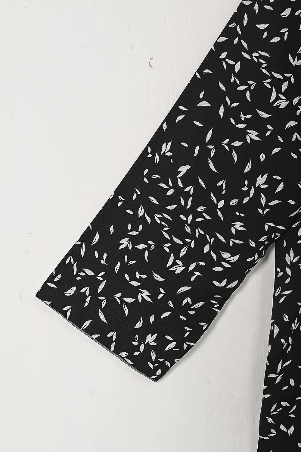 STP-129A-Black -  2PC GEORGETTE CREPE DIGITAL PRINTED STITCHED