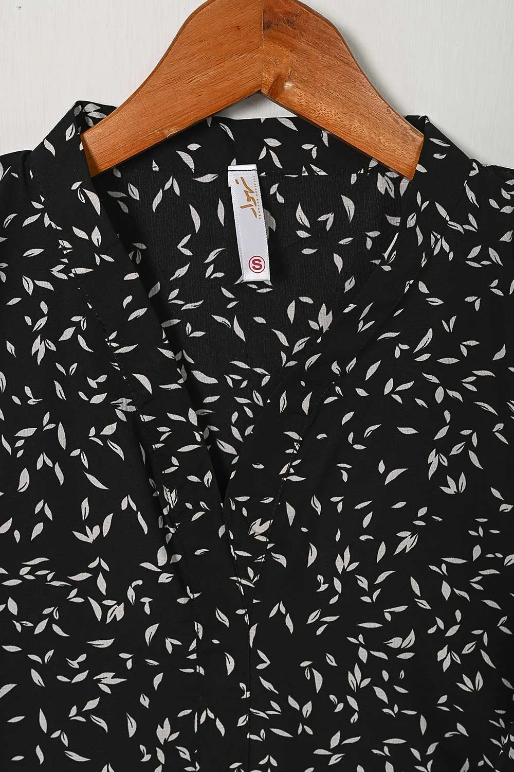 STP-129A-Black -  2PC GEORGETTE CREPE DIGITAL PRINTED STITCHED