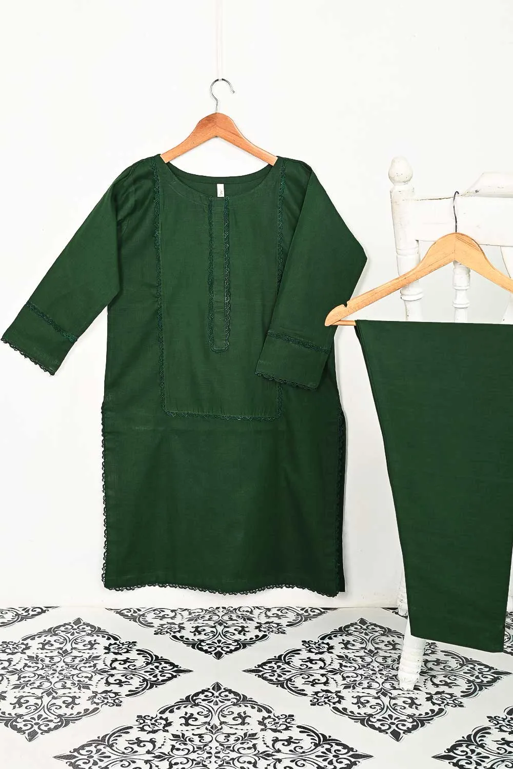 STP-137B-Green - 2PC COTTON STITCHED