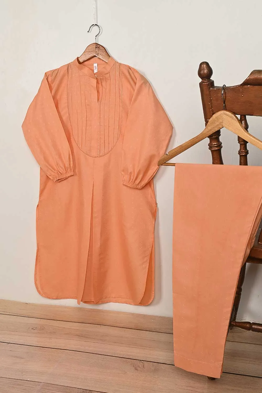 STP-161C-Orange - 2PC JACQUARD PAPER COTTON STITCHED