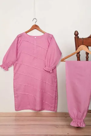 STP-164B-Pink - 2Pc Pc Jacquard Paper Cotton Dress With Pc Jacquard Paper Cotton Trouser