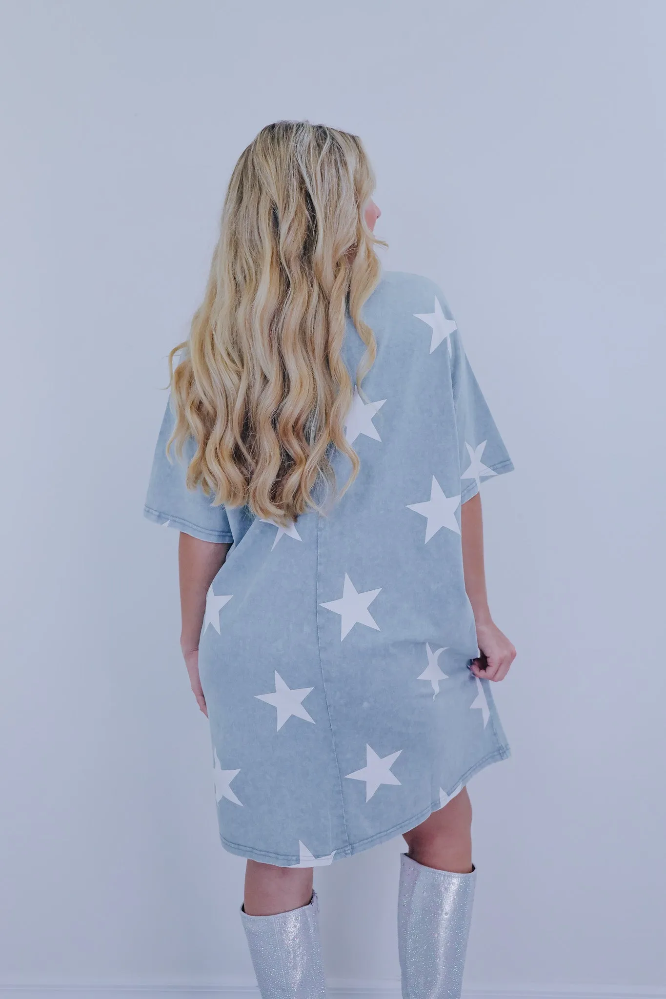 Striking Star Print T-Shirt Dress- 5 Colors