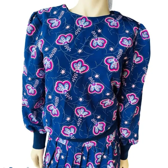 Stuart Allen Vintage 2 Piece Pleated Skirt Set