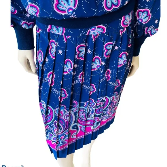 Stuart Allen Vintage 2 Piece Pleated Skirt Set