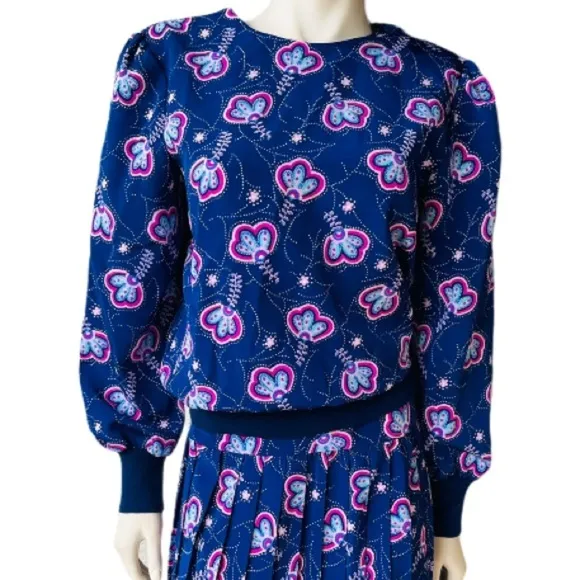 Stuart Allen Vintage 2 Piece Pleated Skirt Set