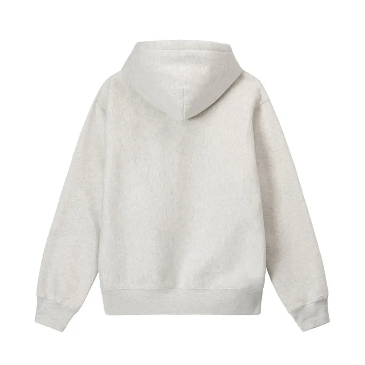 Stussy Stock Logo Applique Hoodie Ash Heather