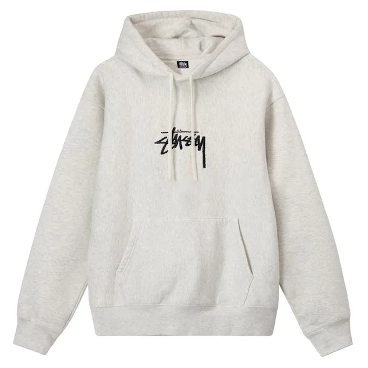 Stussy Stock Logo Applique Hoodie Ash Heather