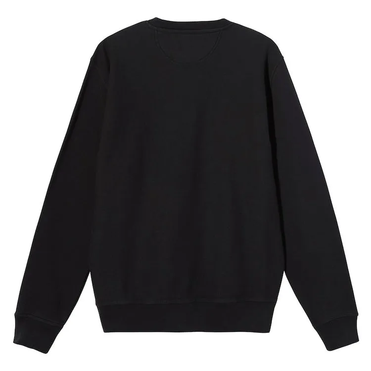 Stussy Stock Logo OverDyed Crew Sweatshirt Black