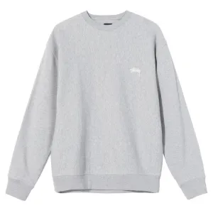 Stussy Stock Logo OverDyed Crew Sweatshirt Grey Heather