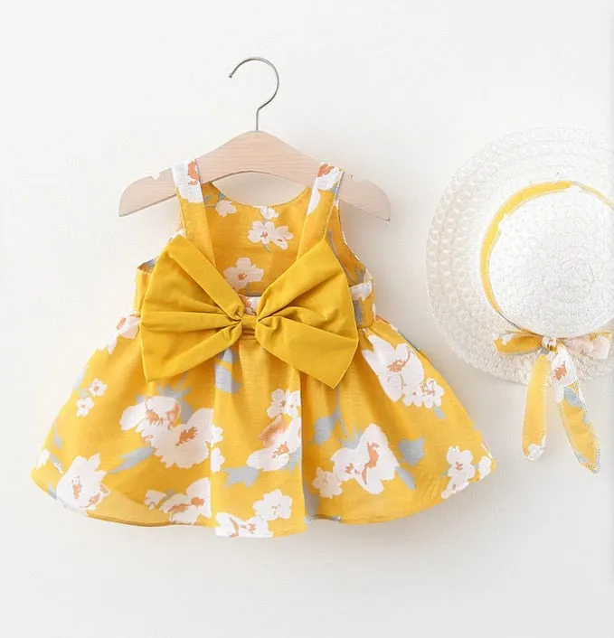 Summer Princess Dress Set with Sunhat