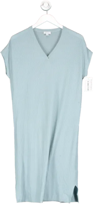 Sunspel Blue Ribbed T Shirt Dress UK S