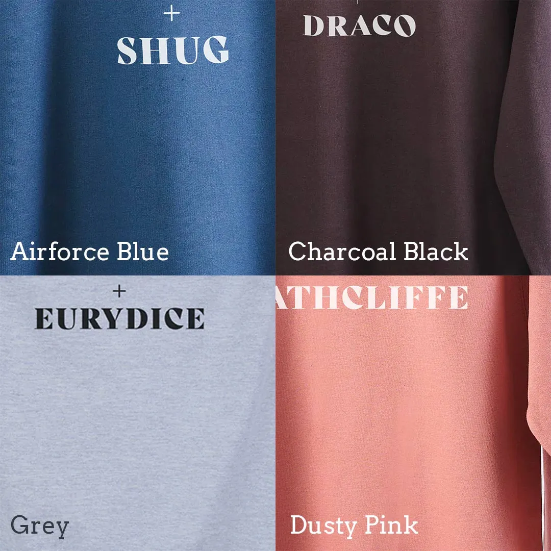 Sweatshirt Top - Literary Couples - Personalised - Your Choice!