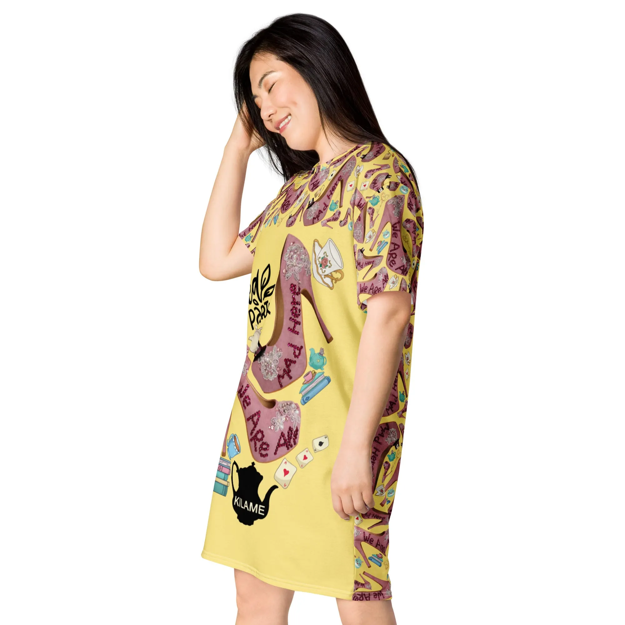 T-shirt dress 'All mad here'