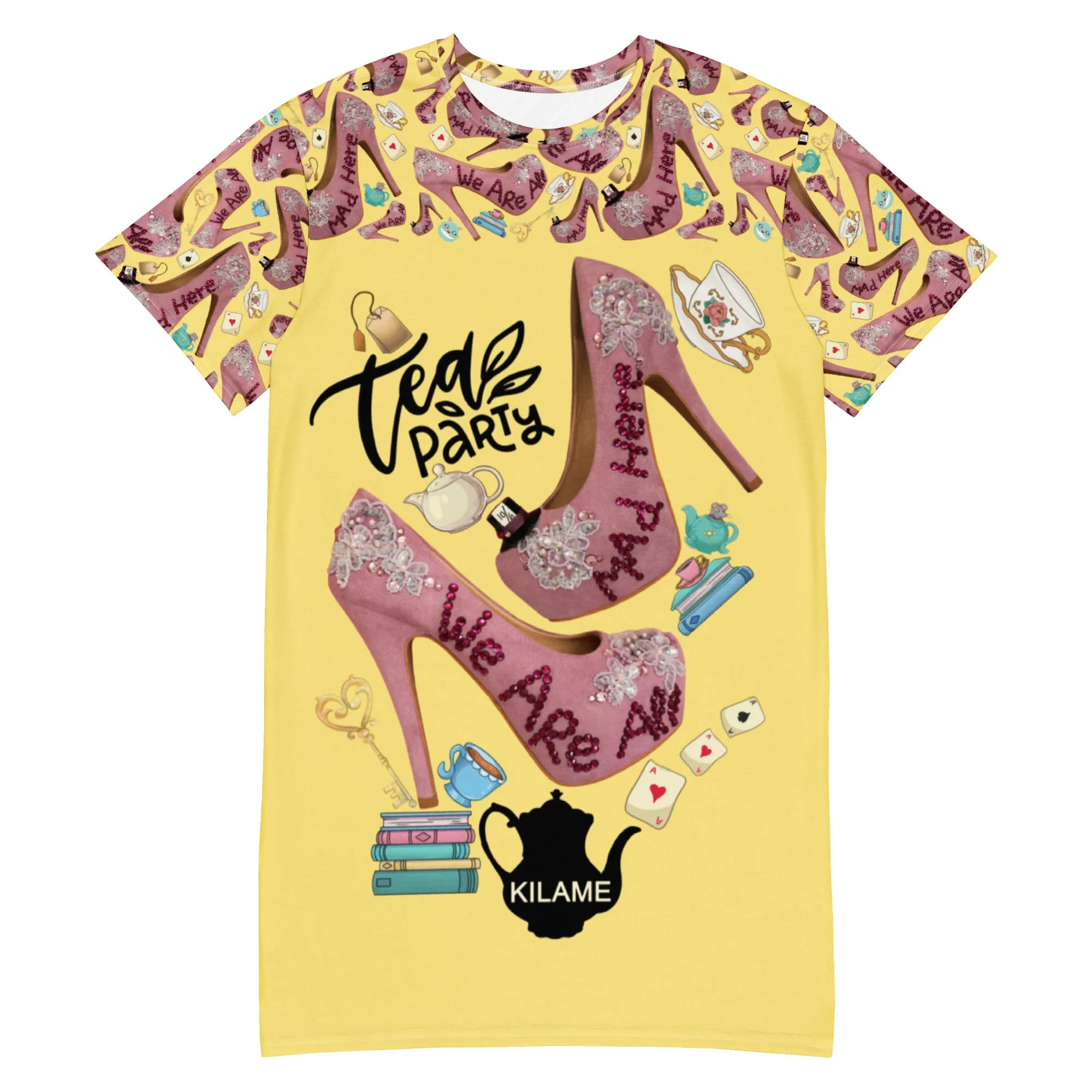 T-shirt dress 'All mad here'