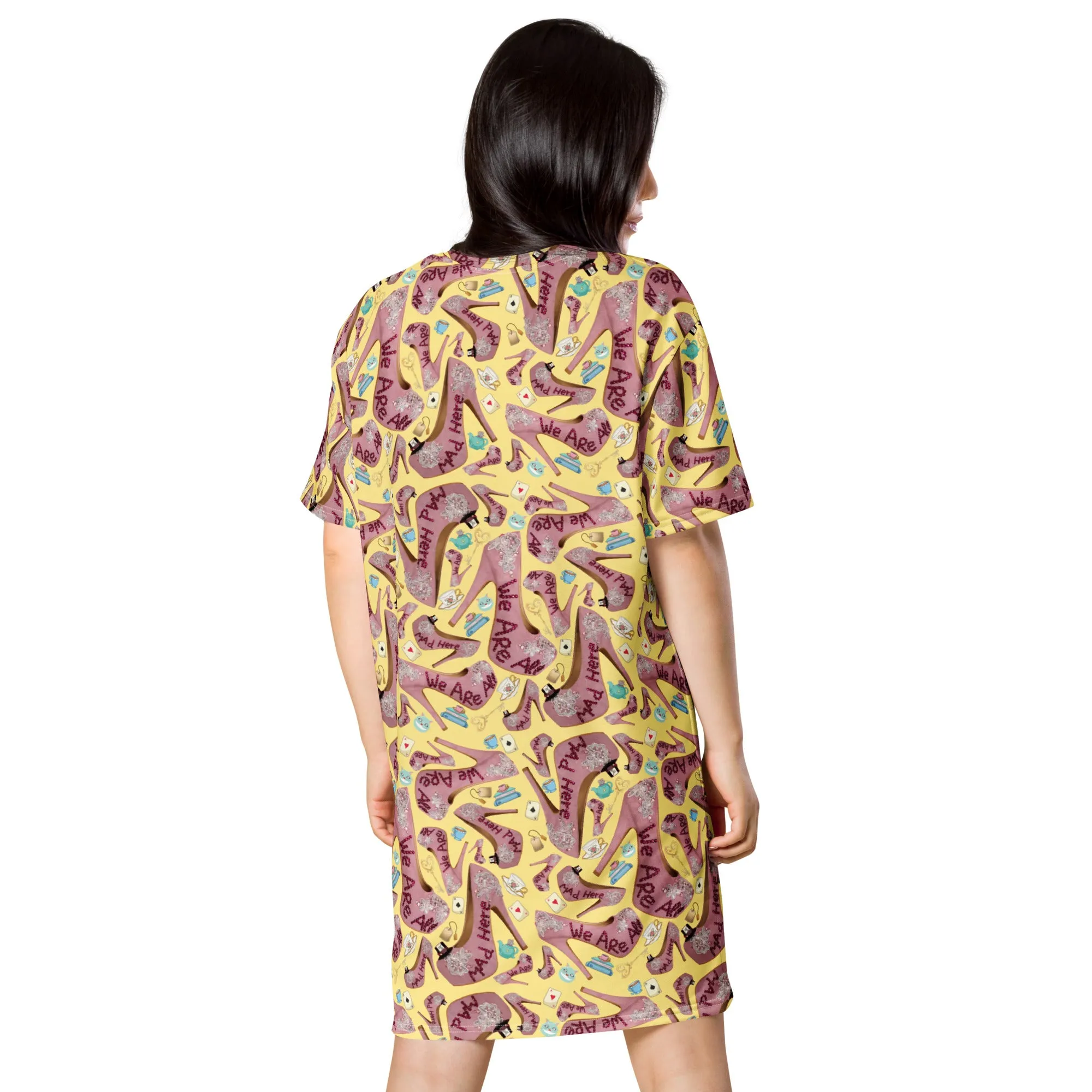 T-shirt dress 'All mad here'