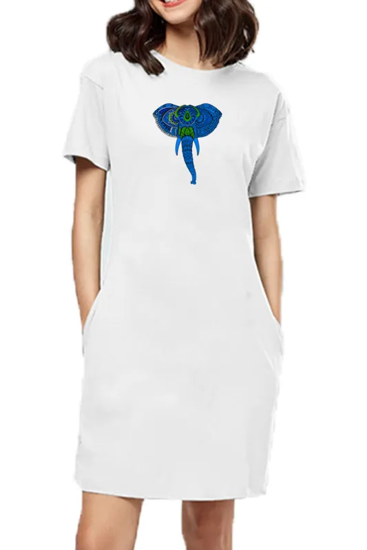 T-shirt Dress With Pockets - Elephantastic (4 Colours) (Slim Fit)