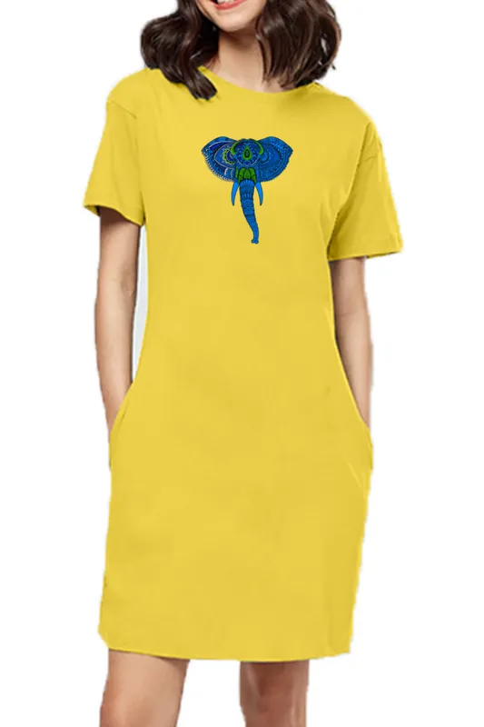 T-shirt Dress With Pockets - Elephantastic (4 Colours) (Slim Fit)
