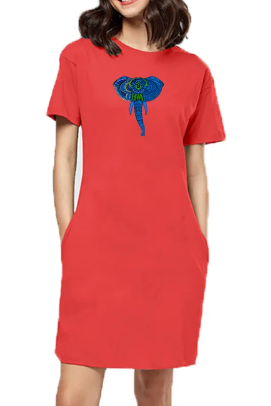 T-shirt Dress With Pockets - Elephantastic (4 Colours) (Slim Fit)