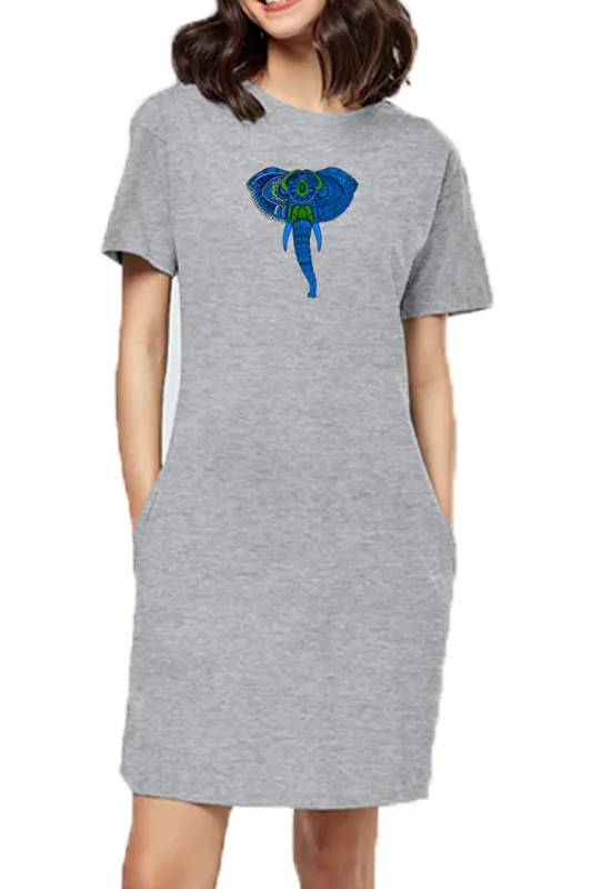 T-shirt Dress With Pockets - Elephantastic (4 Colours) (Slim Fit)