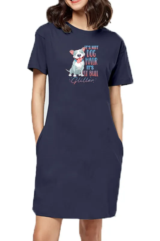 T-shirt Dress With Pockets - Pitbull Glitter (3 Colours) (Slim Fit)