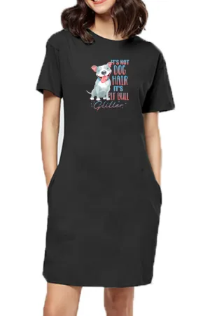 T-shirt Dress With Pockets - Pitbull Glitter (3 Colours) (Slim Fit)