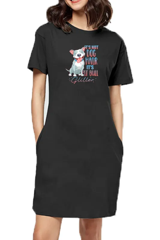T-shirt Dress With Pockets - Pitbull Glitter (3 Colours) (Slim Fit)